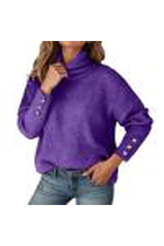 Turtleneck Sweater Women Long Sleeve Sweaters Lightweight Pullover Cowl Neck Winter Slouchy Loose Knit Sweaters