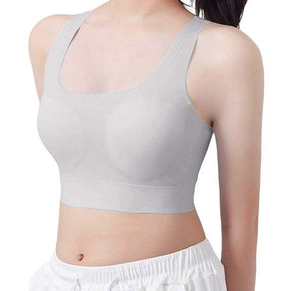 shoper Tween Girls Training Bra Crop Cami Simple Seamless Soft Design for Daily Wear or First Bra Experience Grey M