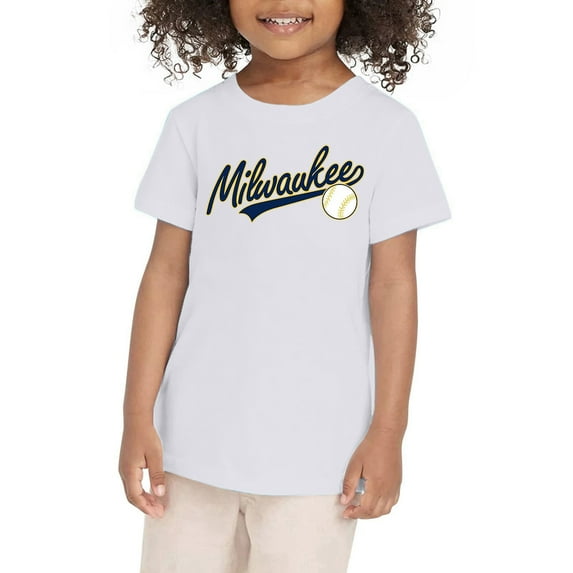 shoper Vintage Baseball Stylish Designs for Kid's Fan Apparel Toddler Boy Baseball T Shirts Short Sleeve Yellow 100