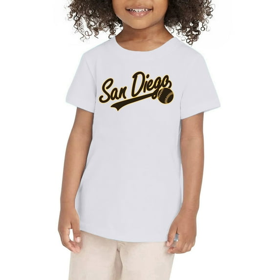 shoper Vintage Baseball Stylish Designs for Kid's Fan Apparel Toddler Boy Baseball T Shirts Short Sleeve Yellow 140