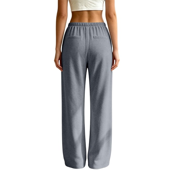 shoper Wide Leg Sweatpants for Women Low Rise Baggy Casual Y2K Drawstring Lounge Track Pants with Pockets 2026 Fall Winter (Grey,S)
