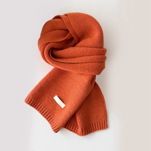 shoper Winter Scarf Wool Scarf Soft Warm Knitted Scarf for Autumn Winter Plain Knitted Scarf Versatile Neck Scarf for Men and Women