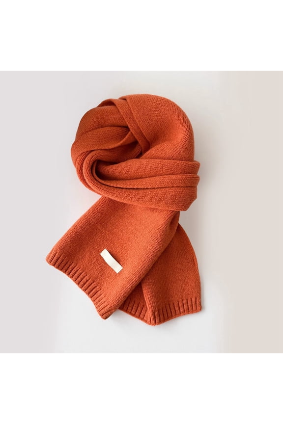Winter Scarf Wool Scarf Soft Warm Knitted Scarf for Autumn Winter Plain Knitted Scarf Versatile Neck Scarf for Men and Women
