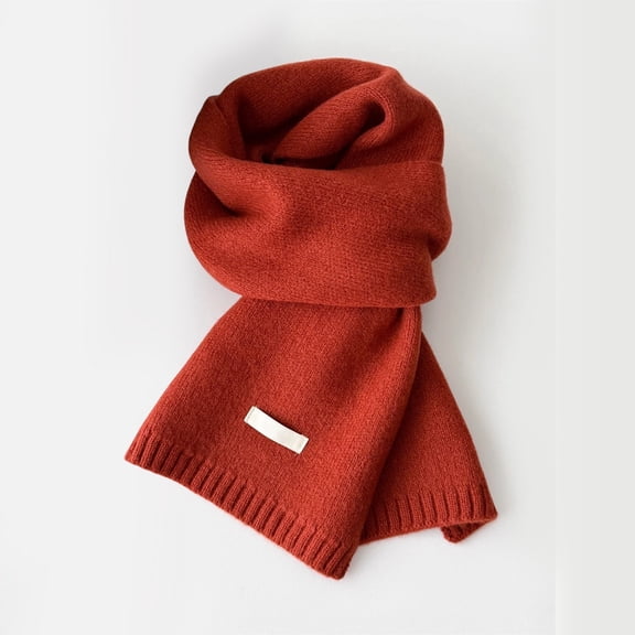 shoper Winter Scarf Wool Scarf Soft Warm Knitted Scarf for Autumn Winter Plain Knitted Scarf Versatile Neck Scarf for Men and Women