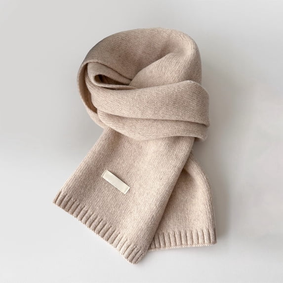 shoper Winter Scarf Wool Scarf Soft Warm Knitted Scarf for Autumn Winter Plain Knitted Scarf Versatile Neck Scarf for Men and Women