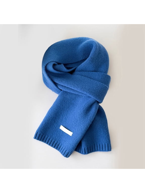 Winter Scarf Wool Scarf Soft Warm Knitted Scarf for Autumn Winter Plain Knitted Scarf Versatile Neck Scarf for Men and Women