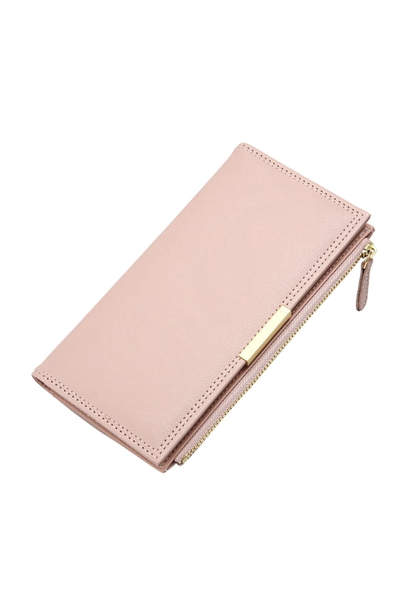 Women Wallet Fashion New Pattern Wallet Simple Solid Color Long Multi Card Versatile Handbag Pink