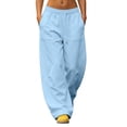 thumbnail image 1 of shoper Womens Baggy Sweatpants High Waisted Wide Leg Pants | Oversized Lounge Sweat Track Pants with Pockets, Y2k Loose Fit Soft Joggers (Light Blue,XL), 1 of 8