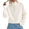 thumbnail image 1 of shoper Womens Turtleneck Sweater Fall Long Sleeve 1/4 Zip up Pullover Sweaters Oversized Slouchy Ribbed Knit Sweatshirt Outwear, 1 of 6