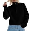 shoper Womens Turtleneck Sweater Fall Long Sleeve 1/4 Zip up Pullover Sweaters Oversized Slouchy Ribbed Knit Sweatshirt Outwear