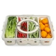 thumbnail image 1 of shopwithgreen Storage Containers for Fridge with Lid and Portable Food Box Container with 4 Removable Colanders, Fresh Produce Saver for Fruit, Vegetable, Refrigerator, Kitchen, Home, Picnic C30, 1 of 3