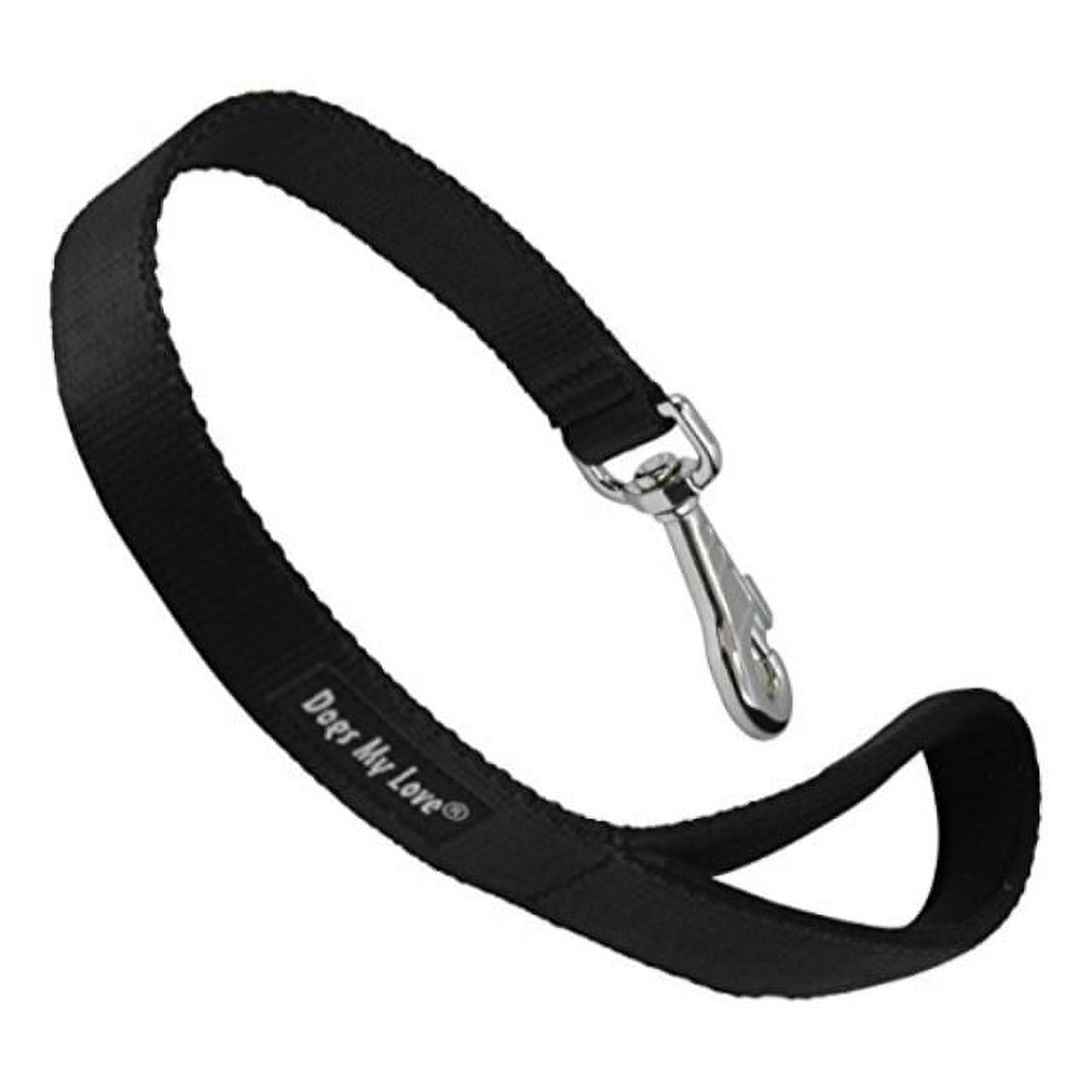 short dog leash padded handle 1" wide nylon traffic lead 18" long black