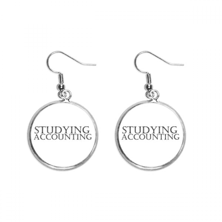 short phrase studying accounting earring dangle silver drop earring jewelry woman