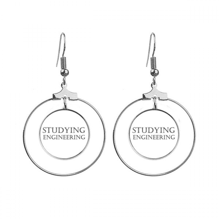 short phrase studying enginee earrings dangle hoop jewelry drop circle