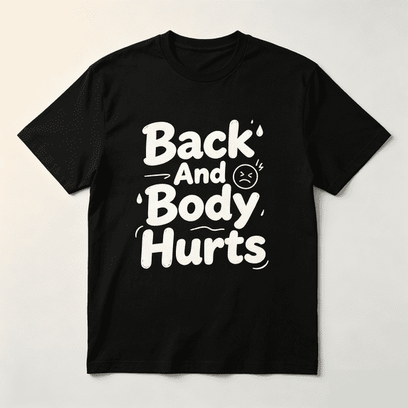 short sleeve shirt elaxed Fit Graphic T Shirt for Men - Casual Short Sleeve Tee with Funny 'Back And Body Hurts' Print for Summer, Spring