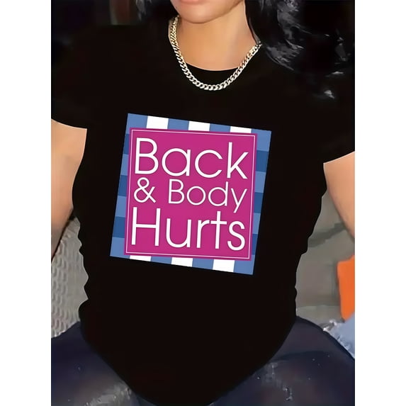 short sleeve shirt elaxed Fit Graphic T Shirt for Men - Casual Short Sleeve Tee with Funny 'Back And Body Hurts' Print for Summer, Spring