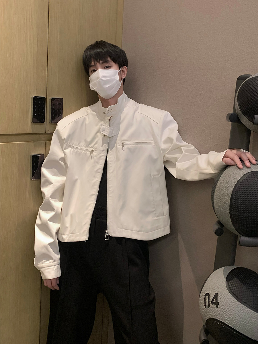 shoulder pad short functional coat men‘s spring and autumn niche high