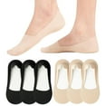 thumbnail image 1 of No show socks,black no show socks for women,no show socks womens,6 Pairs No Show Socks Women Nylon Ultra Low Cut Non-Slip Thin Liner Socks Invisible Hidden Socks for Flats,6-8 Light Gray, 1 of 5