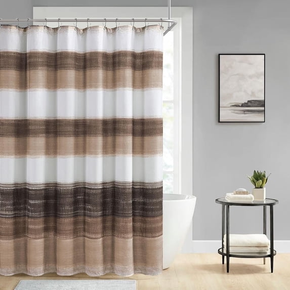 Brown Shower Curtains for Bathroom Rustic Tan Farmhouse Cotton Shower Curtain, 72 x 72