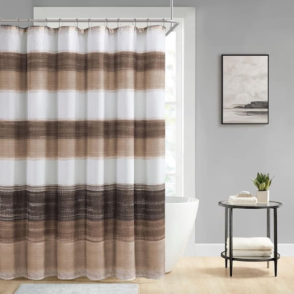 Brown Shower Curtains for Bathroom Rustic Tan Farmhouse Cotton Shower Curtain, 72 x 72