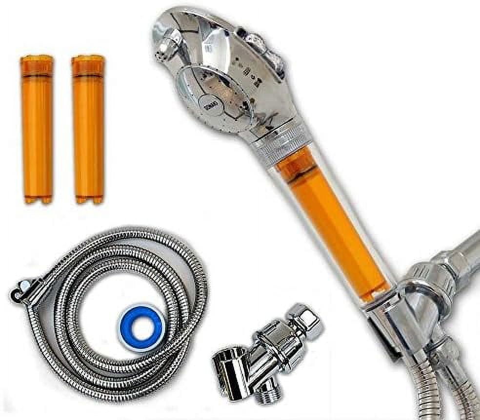 shower head with water filter by 2 shower filters included removes
