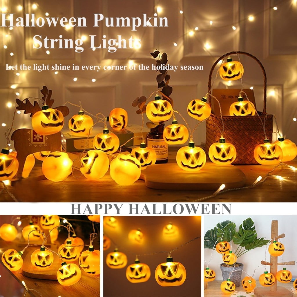as shown Halloween Led String Lights Orange Jack O Lantern Theme ...