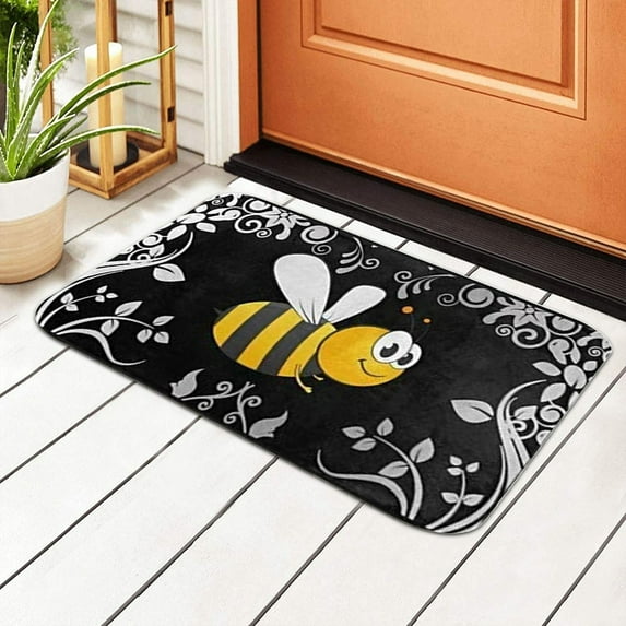 shpwfbe home decor bathroom rugs bee festival decoration door mat anti-slip bottom indoor outdoor carpet bee decor