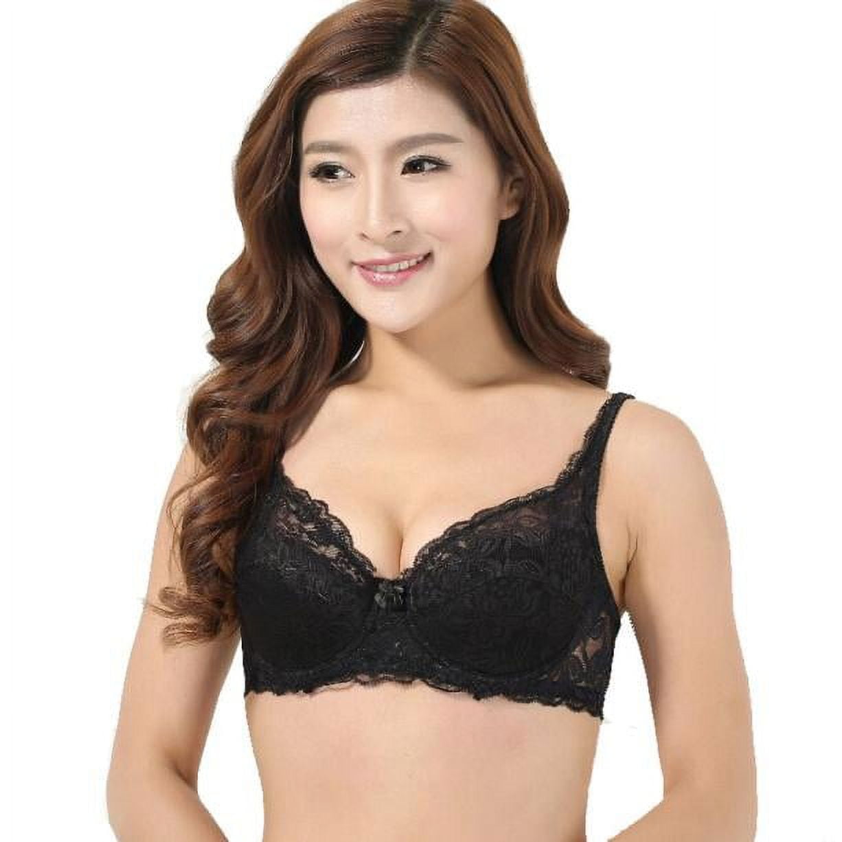 shpwfbe underwear women low cut unlined plu size full bust sheer lace push  up siere thin cup bras for women lingerie for women 
