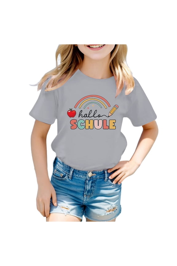 100 Days Of School Shirt 100th Day Of School Graphic Short Sleeve T-Shirts School Spirits Casual Holidays Tops Classroom Gifts for Students