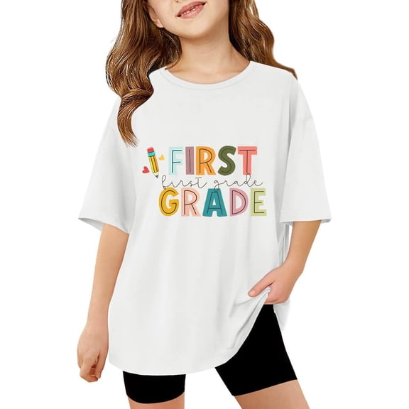 shqvo 3t Boys Shirts Round Neck Short Sleeve T-Shirt Letter Graphic Print Children's Fashion Funny Tees T Shirt for Boys and Boys