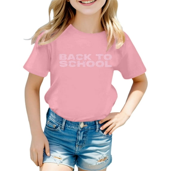 shqvo 4t Girl Shirts Round Neck Short Sleeve Letter Print Fashion Stretchy Boys T-Shirts Shirt Kids, Boys and Girls