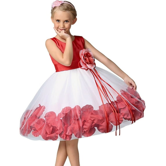 shqvo Baby Girl Tulle Sleeveless Dresses Toddler Bowknot Formal Party Wedding Flower Girl Dress Tutu Gown