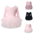 thumbnail image 1 of shqvo Ballet Leotards for Girls Toddler Kids Dance Dress Long Sleeve Back Bow Sequin Tutu Skirt One-piece Dancewear, 1 of 10