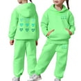thumbnail image 1 of shqvo Big Girls 2 Piece Sport Outfit Heart Print Pullover Sport Sweatsuits Hoodie Sweatpants Outfits Hoodies Tracksuits for Toddlers Children Teens, 1 of 8