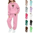 thumbnail image 1 of shqvo Big Girls Hoodies and Sweatpants Set Leopard Heart Print 2 Piece Outfits with Pockets for Kids Hooded Peppy Sweat suits Fall Outfits for Girls, 1 of 7