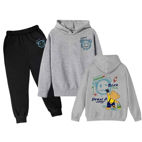 shqvo Boys Outfits Size 5 Letter Print Warm Long Sleeve Pullover Tops and Jogger Pants Tees Shorts Clothing Sets