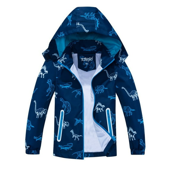 shqvo Boys Windbreaker Jacket Dinosaur Print Lightweight Breathable Outdoor Sports Coat for Toddler Boys 1-10 Years All Seasons Casual Wear Fall Clothes