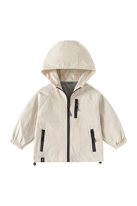 Boys Windbreaker Jacket Lightweight Hooded Zipper Coat For Kids Outdoor Casual School Jacket Age 15 To 10 Year