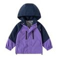 thumbnail image 1 of shqvo Boys Windbreaker Jacket Patchwork Color Lightweight Hooded Zipper Coat Outdoor Casual School Jacket For Toddler Kids Durable Comfortable Fall Jackets 2-13T, 1 of 3
