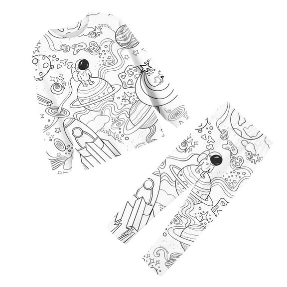 shqvo Christmas Outfits,Happy New Years 2 Piece Color Your Own You Can Color Set Markers Cute Diy Hand Painted Colorable Suit