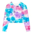thumbnail image 1 of shqvo Cropped Hoodie for Girls Tie Dye Pullover Sweatshirts Girls Long Sleeve Hooded Sweater Shirts Back to School for Kids Girls Fall Clothes 3-12 Years, 1 of 4
