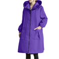 thumbnail image 1 of shqvo Extra Length Raincoats for Womens Waterproof Lightweight Hooded Windbreaker Rain Jacket Outdoor Poncho with Pockets, 1 of 7