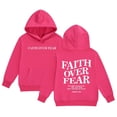 thumbnail image 1 of shqvo Faith Over Fear Hoodie for Kids Girls Boys Christian Jesus Inspirational Sweatshirts Religious Letter Graphic Pullover Tops Jesus Hoodies, 1 of 4