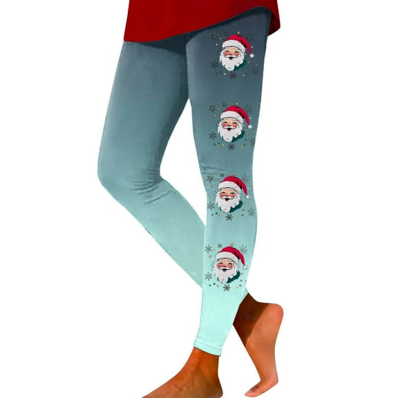 shqvo Fleece Lined Leggings Women High Waisted Leggings Reindeer Print Soft Yoga Pants for Workout Athletic