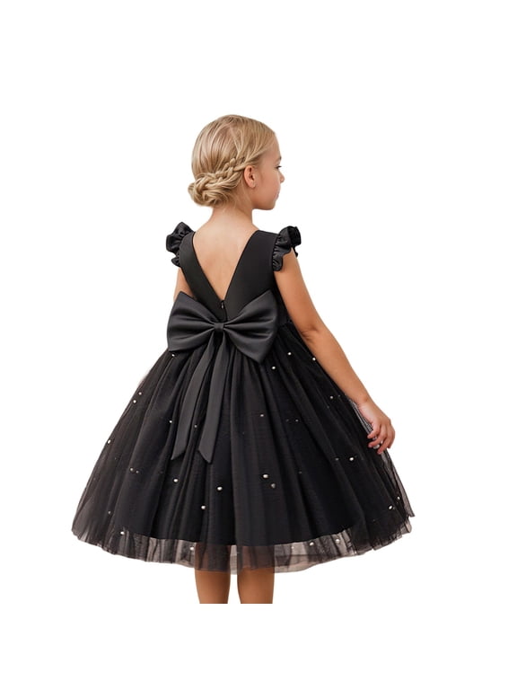 Flower Girl Dress Wedding Guest Ruffle Tulle Satin Party Birthday Princess Dresses Pageant Gown Kids Short