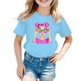 thumbnail image 1 of shqvo Girl 6t Shirts Loose Fit Round Neckline Summer Short Sleeve Tops for Big Girl Simple Pullover Comfort Basic Tees Outdoor Play Girls Cotton Tee, 1 of 4