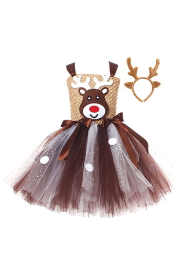 brown reindeer dress Reindeer Baby Outfit Christmas Holiday Rudolph Brown Kawaii Babe Without Shawl
