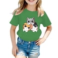 thumbnail image 1 of shqvo Girl Tops Size 10 Loose Round Neck Summer Graphic Prints Short-Sleeve Shirts and Tops for Kids Girl Simple Pullover Cute Tops Everyday Tee Pullover Tops, 1 of 3