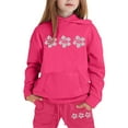 thumbnail image 1 of shqvo Girls' Activewear Hooded Sets Size 1-13 Floral Hooded Hoodie and Sweatpant 2 Piece Sweat Suits Long Sleeve Solid Color Kids Sweat Set Fall Outfits Fall Clothes for Toddler Girls, 1 of 7