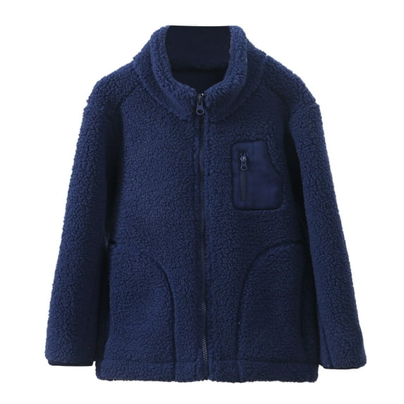 shqvo Girls Fleece Jacket Windproof Thermal Coat for Kids Warm Stand Collar Design Cozy Winter Outwear Ideal for Everyday Wear Ages 6-18
